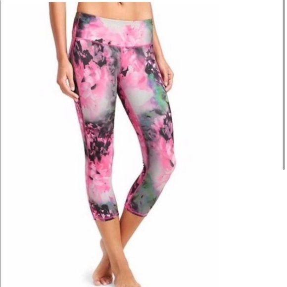 ATHLETA Chaturanga Bloom Floral Rose Leggings Pink Grey Small - Picture 5 of 15